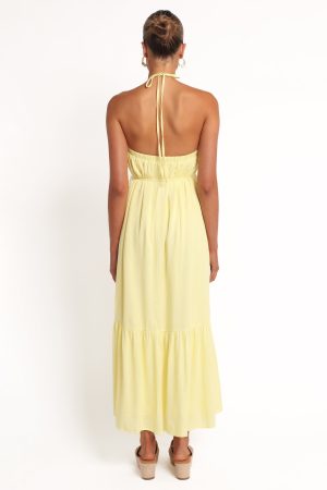 View Halterneck Maxi Dress – Lemon