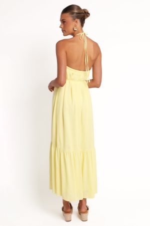 View Halterneck Maxi Dress – Lemon