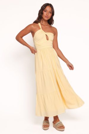 Vinny One Shoulder Maxi Dress – Yellow