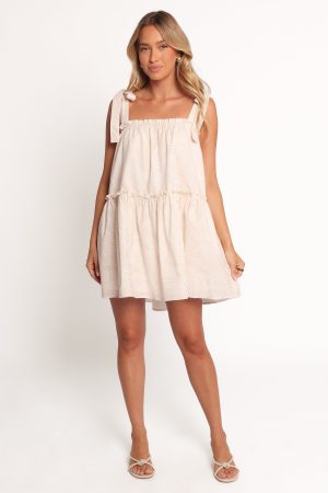 Wells Mini Dress – Tan Swirl