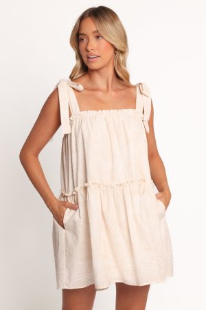 Wells Mini Dress – Tan Swirl