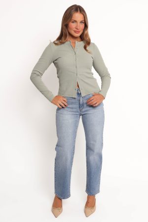 Wendi Cardigan Top – Khaki