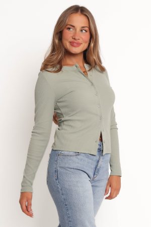 Wendi Cardigan Top – Khaki