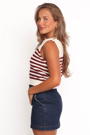 Wensie Knitted Top – Brown Stripe