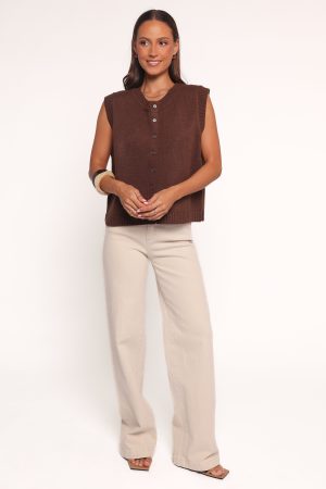 Weston Knit Vest – Dark Chocolate
