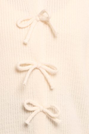 Wilde Bow Front Cardigan – Off White