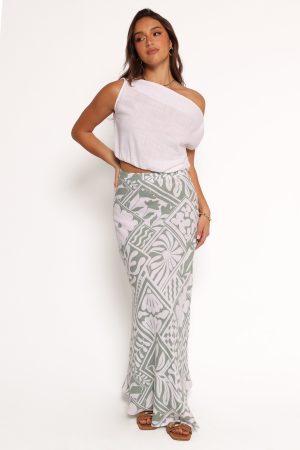 Willow Maxi Skirt – Sage Print