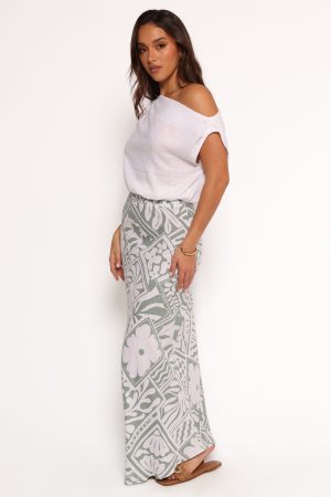 Willow Maxi Skirt – Sage Print