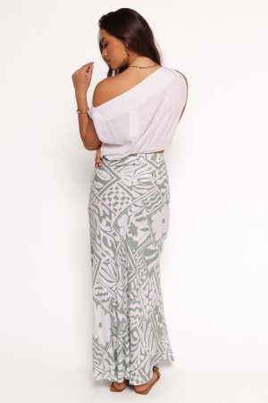 Willow Maxi Skirt – Sage Print