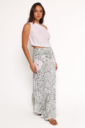 Willow Maxi Skirt – Sage Print