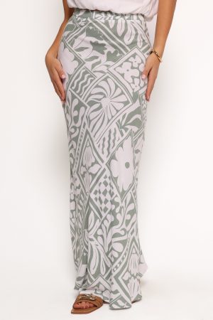 Willow Maxi Skirt – Sage Print