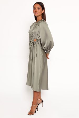 Windsor Long Sleeve Maxi Dress – Olive