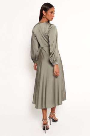 Windsor Long Sleeve Maxi Dress – Olive