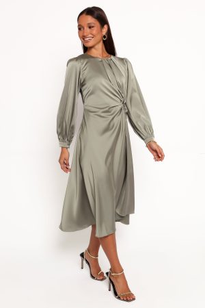 Windsor Long Sleeve Maxi Dress – Olive
