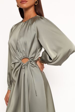 Windsor Long Sleeve Maxi Dress – Olive