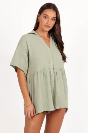 Winny Playsuit – Sage Green
