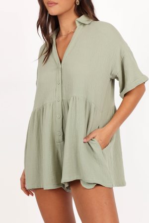 Winny Playsuit – Sage Green