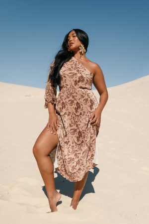 Wren One Shoulder Midi Dress – Wild Orchid