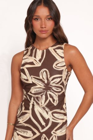 Xara Mini Dress – Chocolate Floral