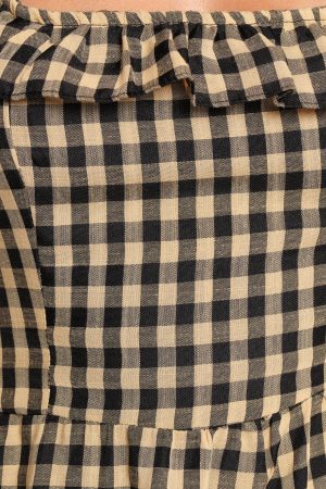 Xenia Mini Dress – Black/Beige Gingham