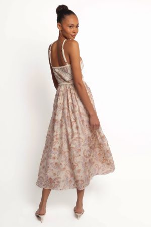 Ximena Midi Dress – Cream Multi