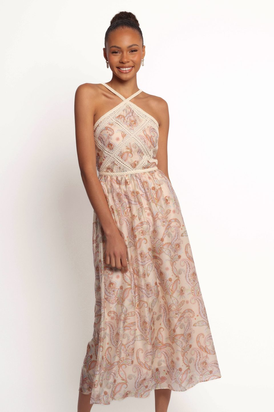 Ximena Midi Dress - Cream Multi