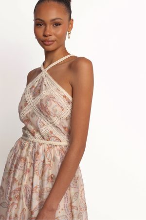 Ximena Midi Dress – Cream Multi