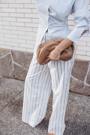 Ember Cotton Pants – Blue Brown Stripe