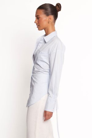 Yacra Tie Shirt – Pale Blue
