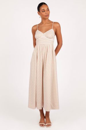 Yasmin Midi Dress – Wave Stripe