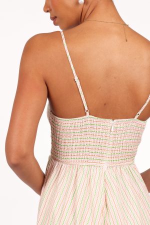 Yasmin Midi Dress – Wave Stripe