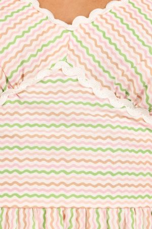 Yasmin Midi Dress – Wave Stripe