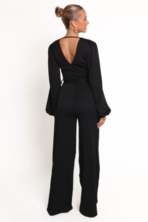 Yelena Long Sleeve Jumpsuit – Black