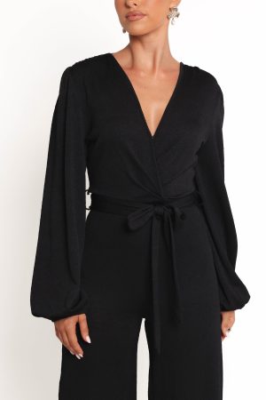Yelena Long Sleeve Jumpsuit – Black