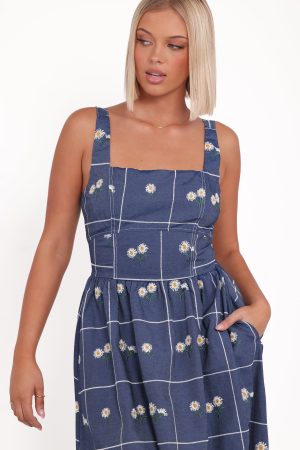Yolande Midi Dress – Blue Floral