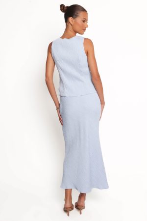 Ysolde Bow Detail Skirt Set – Light Blue