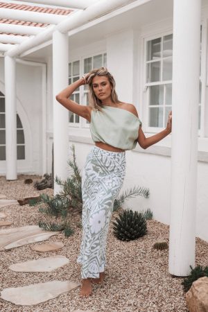 Willow Maxi Skirt – Sage Print