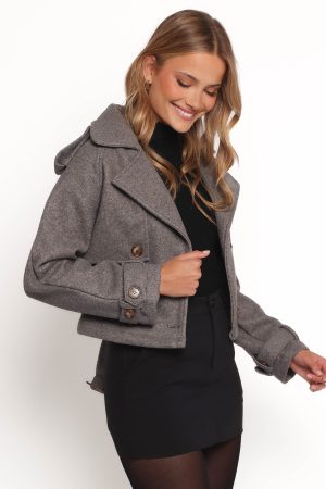 Zayda Crop Jacket – Grey