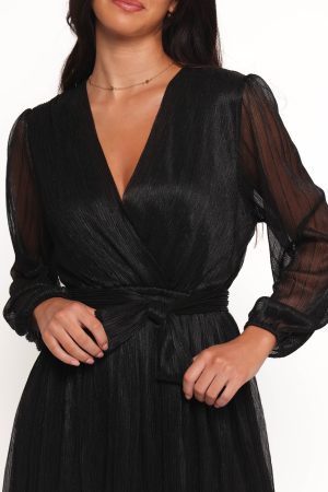 Zhara Long Sleeve Mini Dress – Black