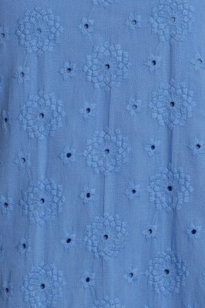 Zita Embroidered A-Line Mini Dress – Cobalt