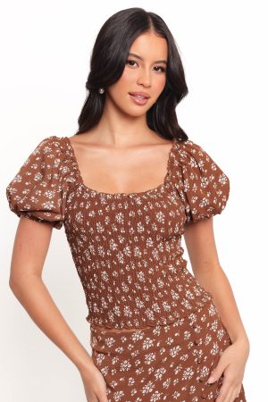 Zola Skirt Set – Brown Ditsy Floral