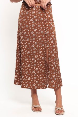 Zola Skirt Set – Brown Ditsy Floral