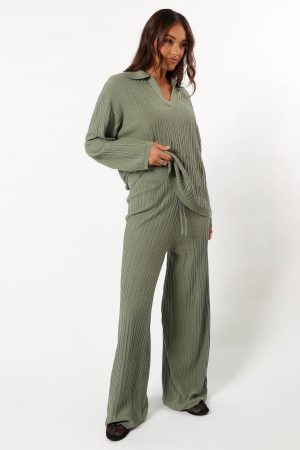 Sonole Cable Knit Pant – Khaki