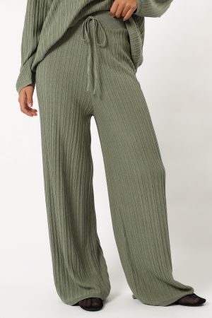 Sonole Cable Knit Pant – Khaki