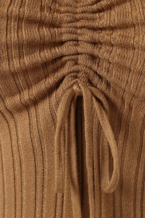 Irene Long Sleeve Midi Dress – Coffee