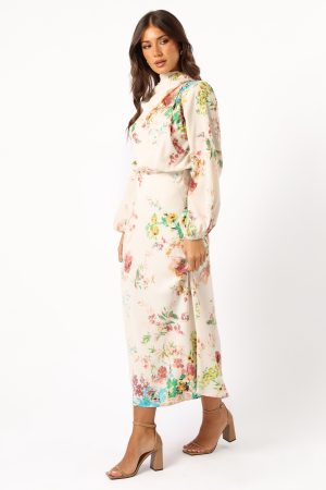 Sophia Long Sleeve Dress – White Floral