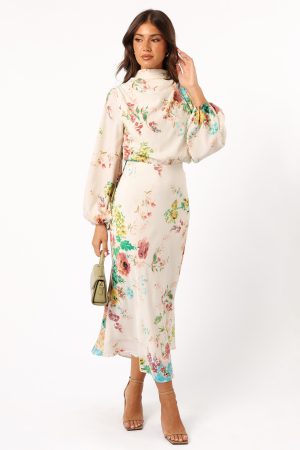 Sophia Long Sleeve Dress – White Floral