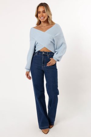 Langton Knit Sweater – Pale Blue