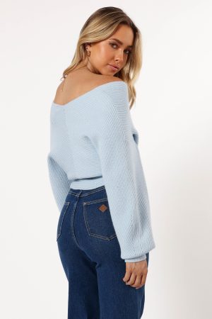 Langton Knit Sweater – Pale Blue