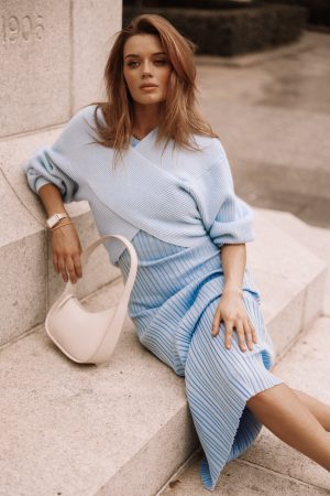 Langton Knit Sweater – Pale Blue